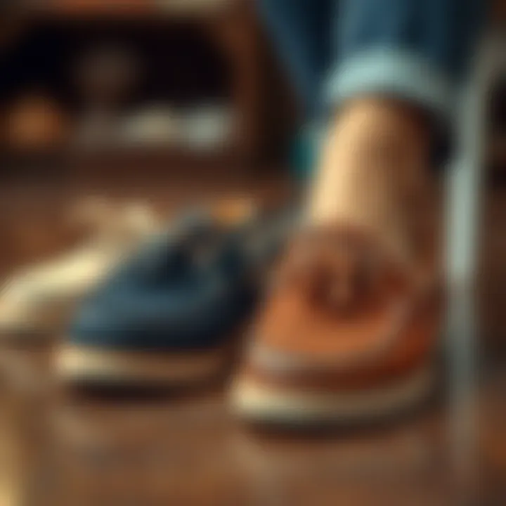 A collection of different materials used in tassel boat shoes