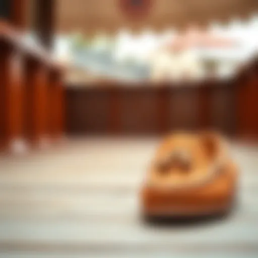 Luxurious tassel boat shoes on a wooden deck