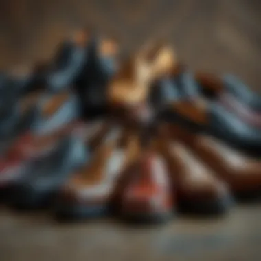 Collection of various loafers displayed together