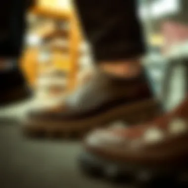 A collection of fashionable thick sole walking shoes in various styles