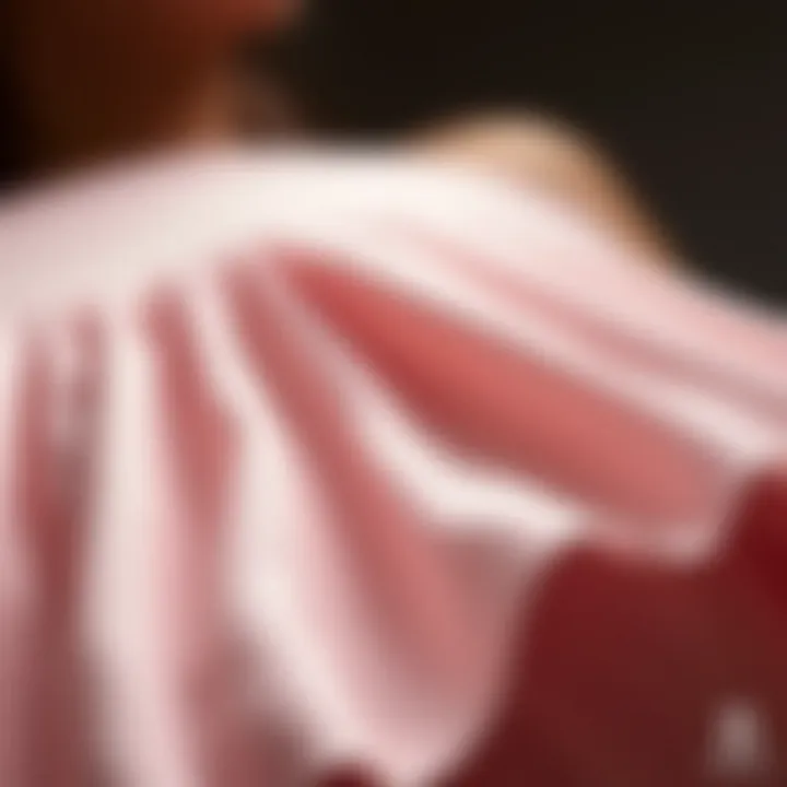 Close-up of fabric texture used in tulip hem nursing top