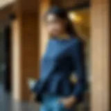 Stylish tulip hem nursing top on a model showcasing versatile fashion