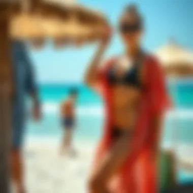 Fashionable beach setting showcasing stylish cover-up options