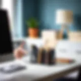 Stylish mesh pocket organizer in a modern home office setting