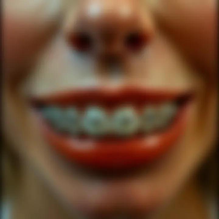 A close-up of vampire braces showcasing their unique design and aesthetic appeal