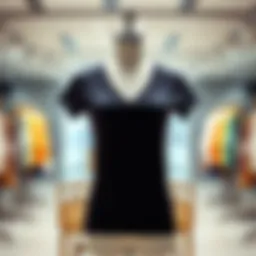 Stylish V-neck T-shirt displayed on a mannequin