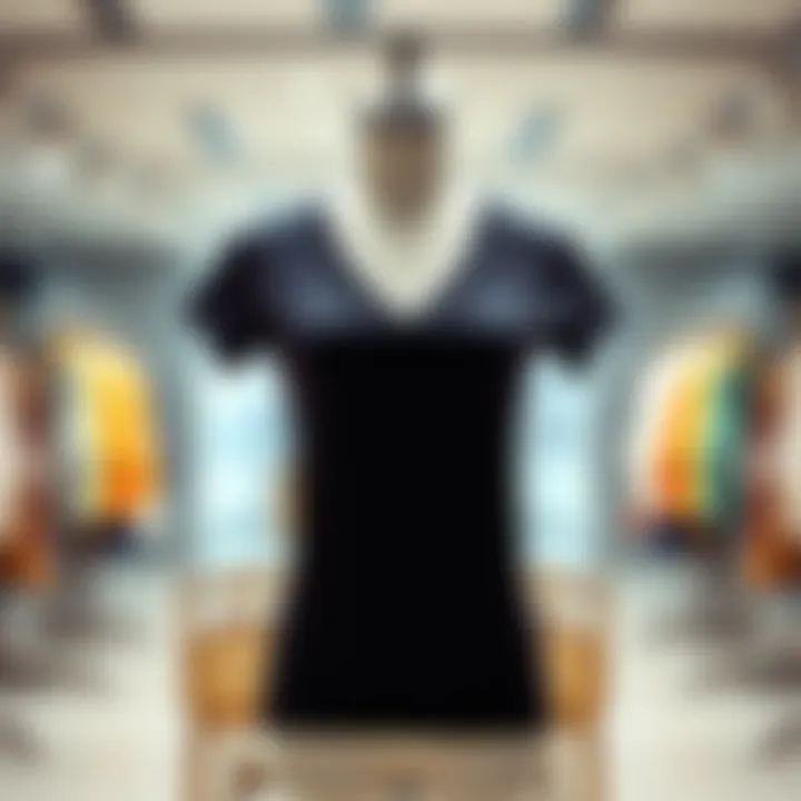 Stylish V-neck T-shirt displayed on a mannequin