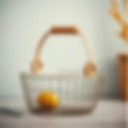 Elegant wire basket designed with a sturdy wooden handle