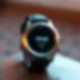 Stylish smart watch displaying fitness tracking features