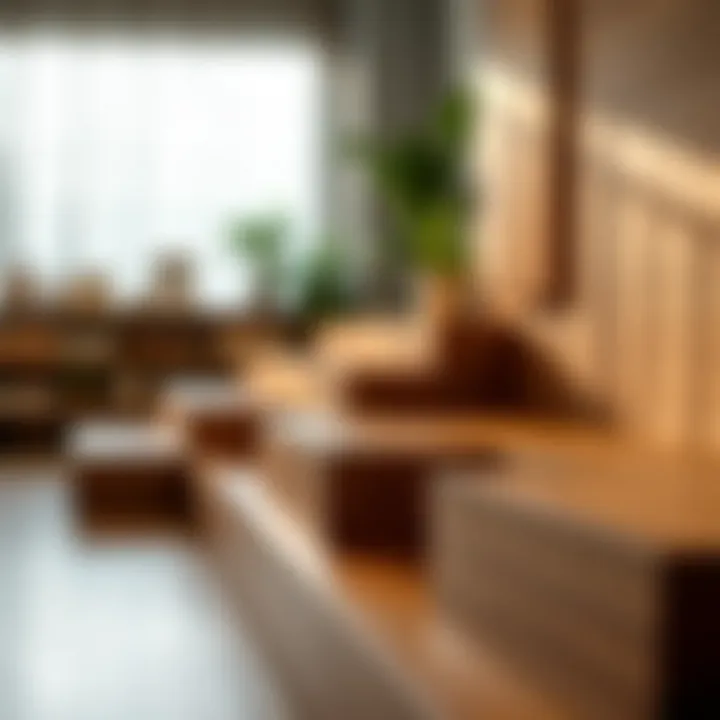 Craftsmanship and Aesthetic of Wooden Risers Elegant wooden risers showcasing craftsmanship in a contemporary setting