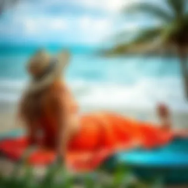 Multiple uses of a waterproof beach blanket in outdoor settings