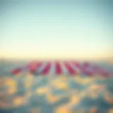 A spacious waterproof beach blanket spread out on the sand