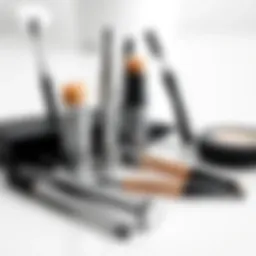 Diverse eyebrow grooming tools displayed elegantly on a surface