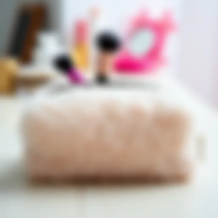 Care instructions for fuzzy makeup bags