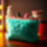 Vibrant fuzzy makeup bag showcasing design