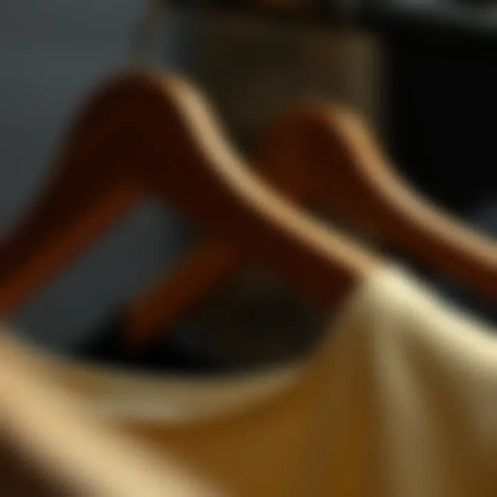 Close-up of a hanger preserving garment integrity