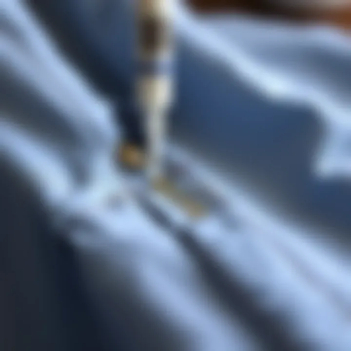 Detailed view of a garment repaired with fabric mending glue