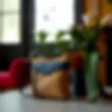 Georgie Gem Crossbody showcasing the unique blocked signature canvas design