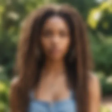 Confidence in Goddess Faux Locs A model wearing a goddess faux locs wig in an outdoor setting, exuding confidence and style.