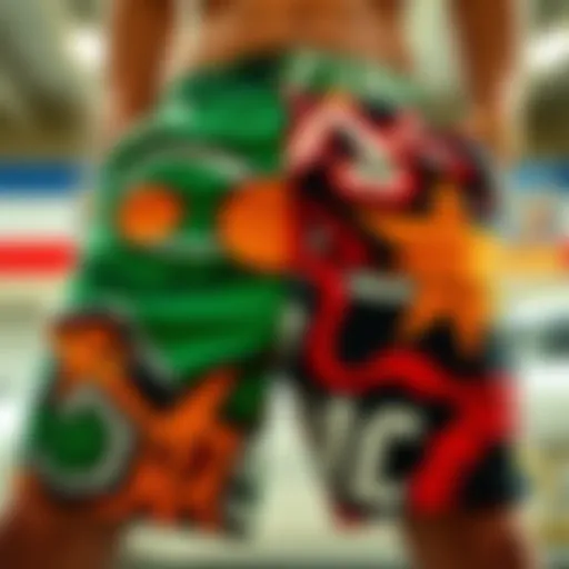 Dynamic Expressions in Fashion Vibrant graphic designs on contemporary shorts