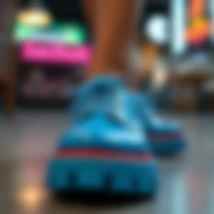 Vibrant Fashion in Hairstylist Shoes Fashion-forward hairstylist shoes with vibrant colors