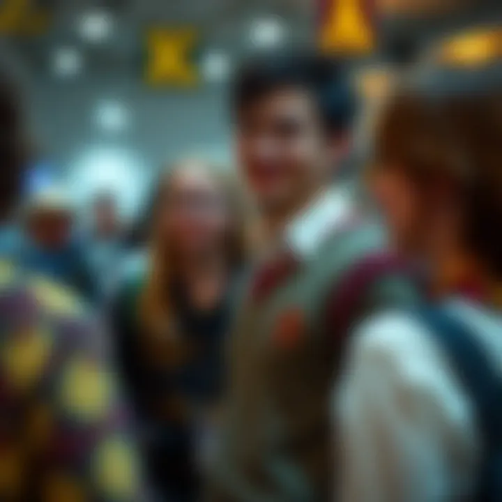 Celebrating Fan Identity Through the Sweater Vest A collage of various Harry Potter fans in sweater vests at a themed event