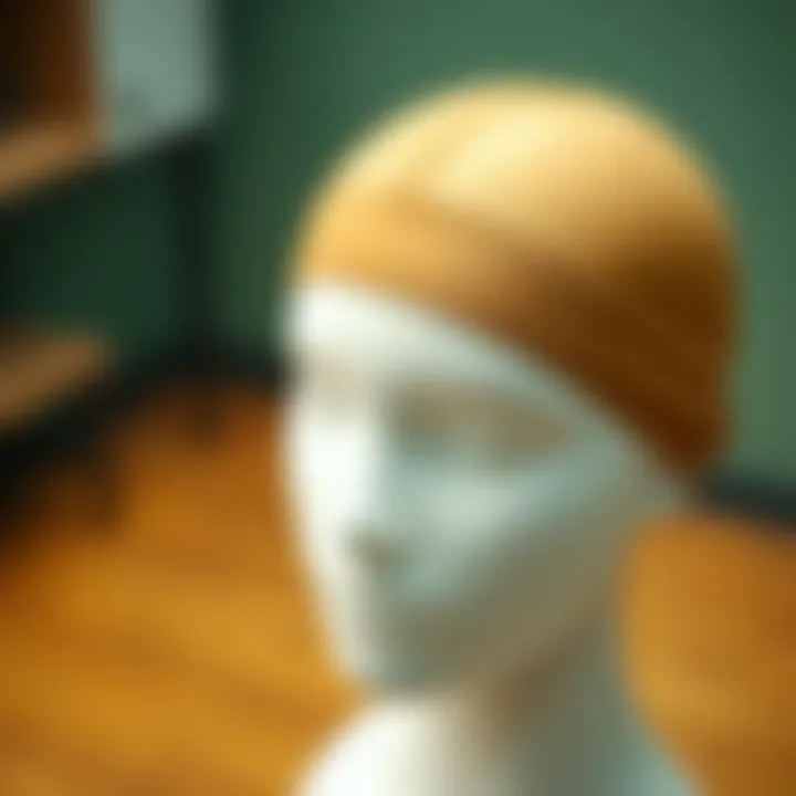 Close-up of a perfectly fitted HD wig cap on a mannequin