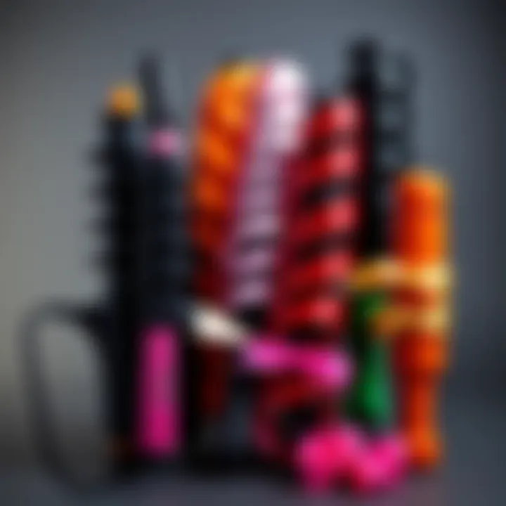 Variety of hot tools ribbon curlers displayed together