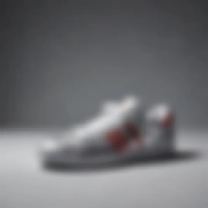 Historical evolution of tennis shoes displayed in a timeline format