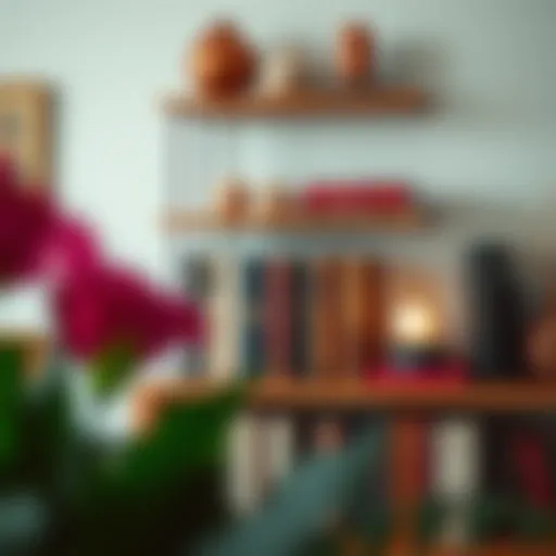 A stylish bookshelf adorned with decorative books