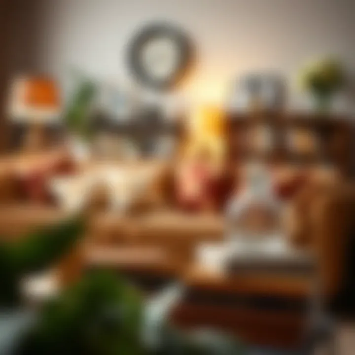 Cozy Living Room Decor with Decorative Books A cozy living room featuring decorative books on a coffee table