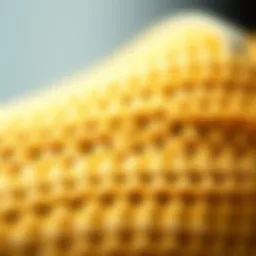 A close-up view of woven elastic material showcasing its intricate design and texture