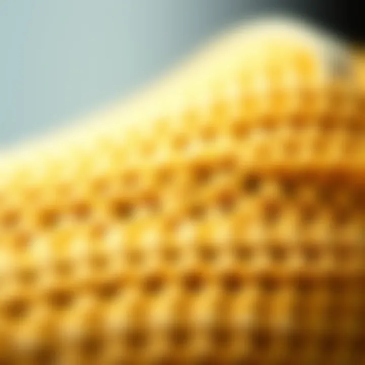 The Texture of Woven Elastic Material A close-up view of woven elastic material showcasing its intricate design and texture