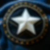 Detailed view of a star patch on denim