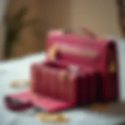 Elegantly designed jewelry holder bag featuring intricate patterns and compartments