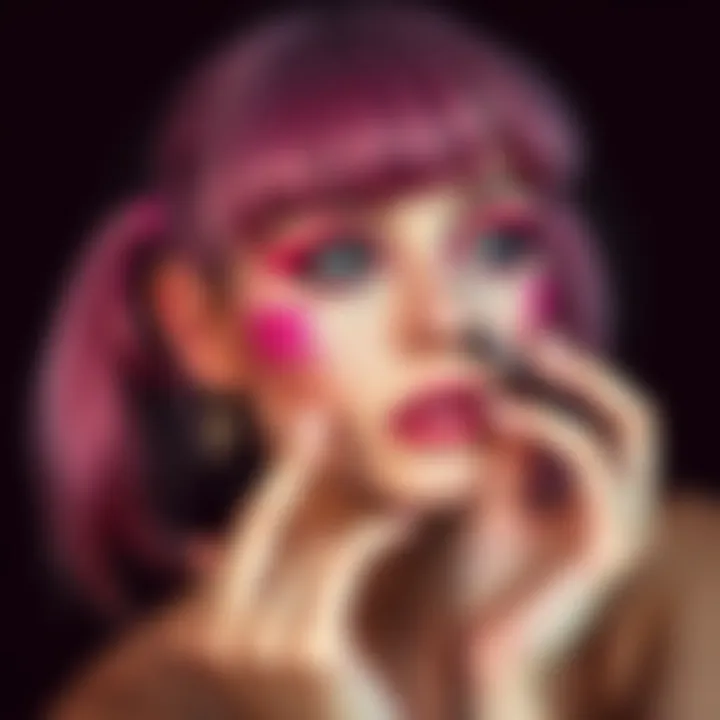 Makeup tutorial step for achieving Klee's playful expression