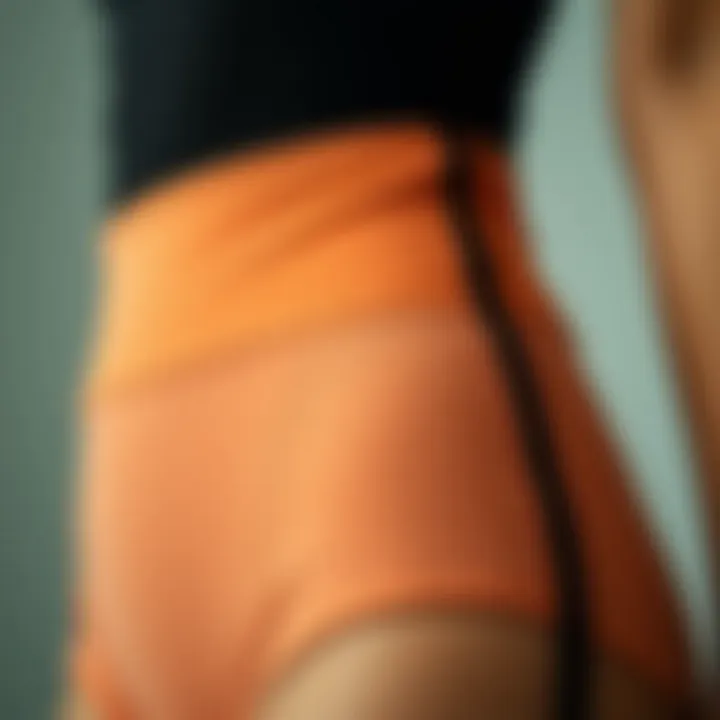 Close-up of the material and texture of a latex waist trainer