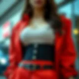 Sleek design of a latex waist trainer on a stylish outfit