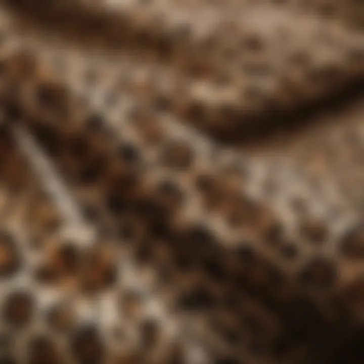 Close-up of leopard print fabric highlighting its texture