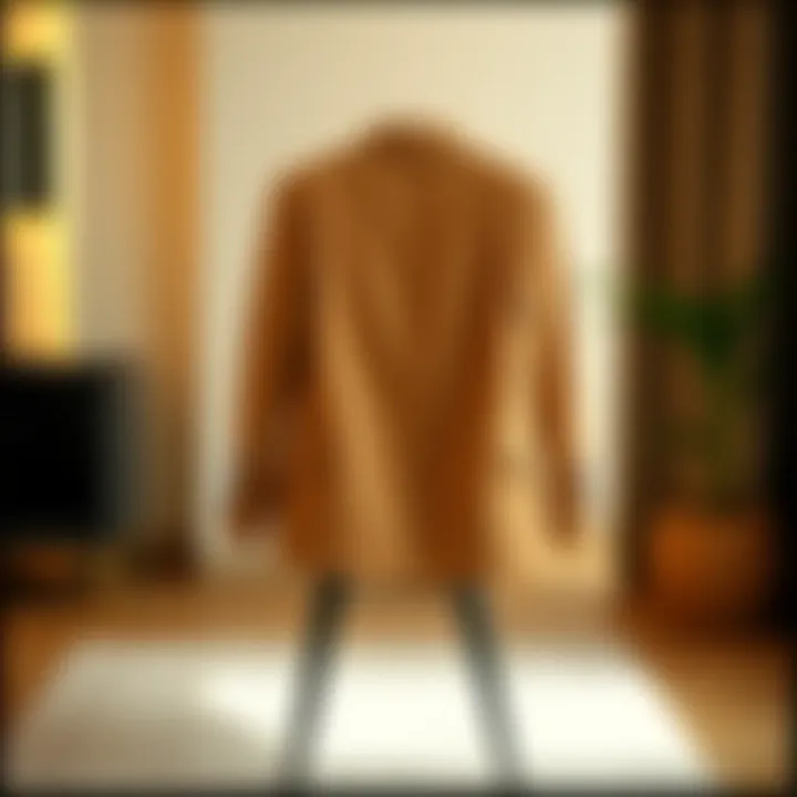 A stylish loose fitting blazer draped elegantly over a chair