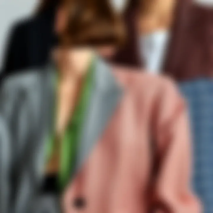 A collage showcasing various fabric textures for blazers