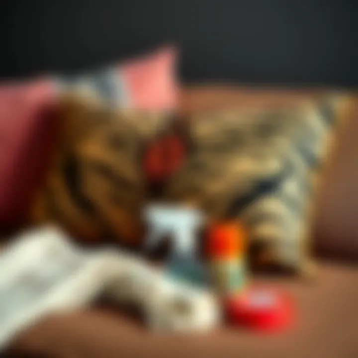 Maintenance Tips for Tiger Print Lumbar Pillow Maintenance tips for tiger print lumbar pillows with cleaning supplies