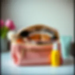 A stylish makeup bag showcasing multiple compartments for organization