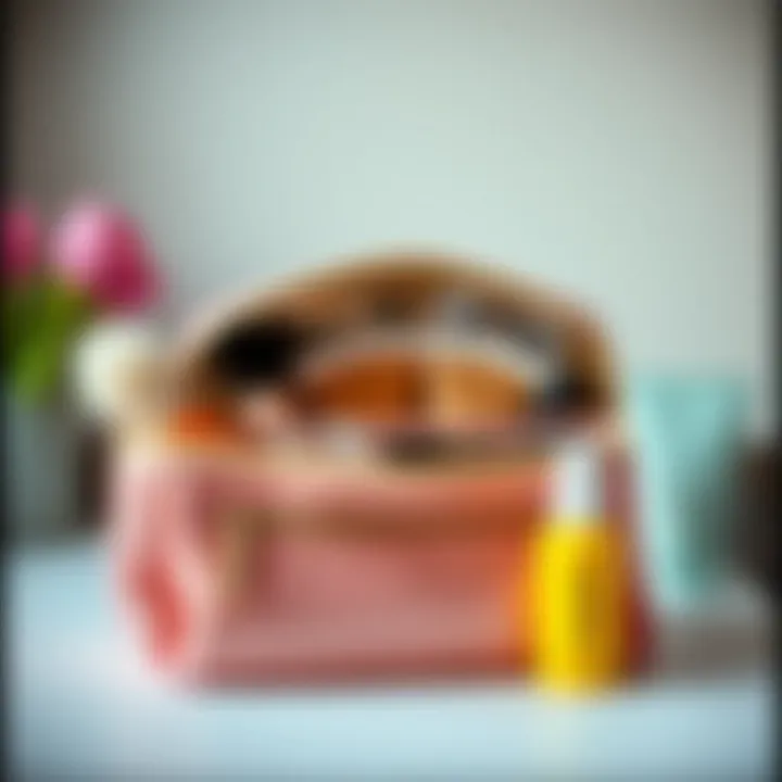 Stylish Makeup Bag with Compartments A stylish makeup bag showcasing multiple compartments for organization