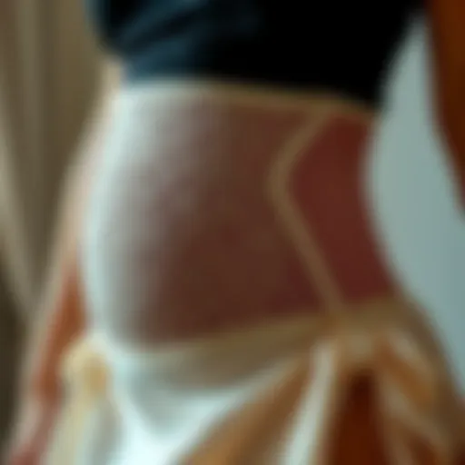 Elegant maternity stomach band showcasing intricate design