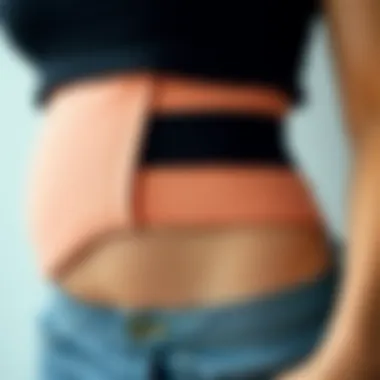 Close-up of a maternity stomach band highlighting its functionality
