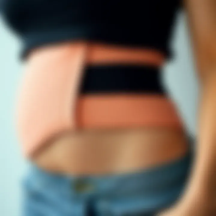 Close-up of a maternity stomach band highlighting its functionality
