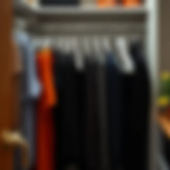 Efficient Closet Organization with Non-Slip Hangers Organized closet showcasing effective hanger use