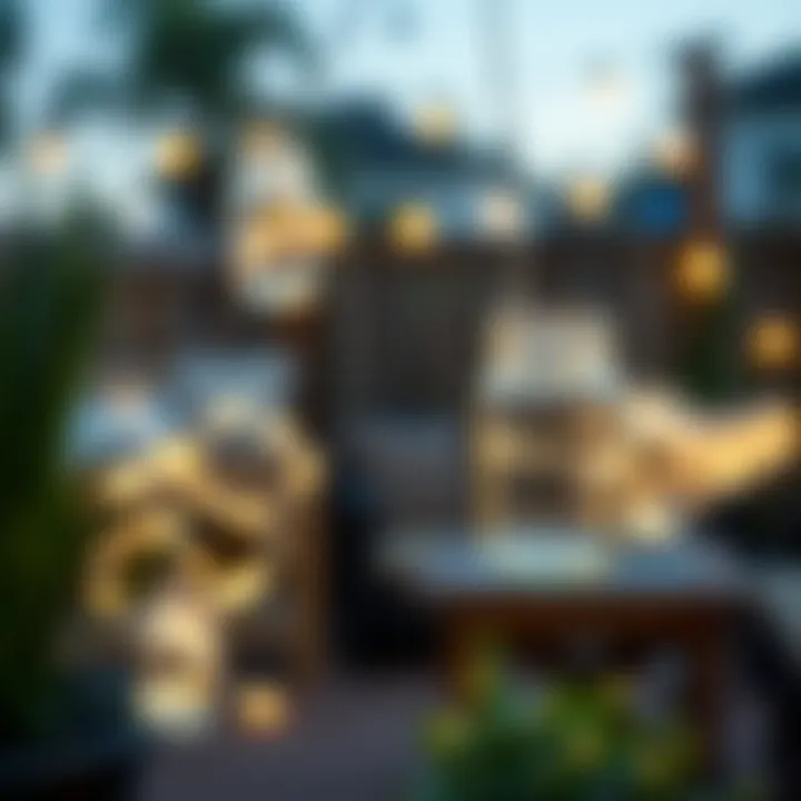 Creative arrangement of mini mason jar string lights for outdoor decor