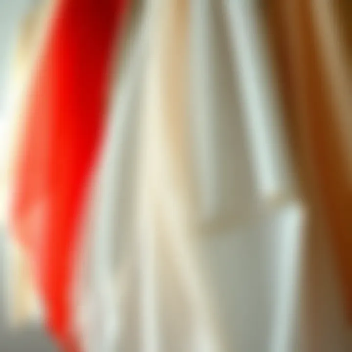 Textures of Minimalist Design Various fabric swatches used for minimalist wedding veils